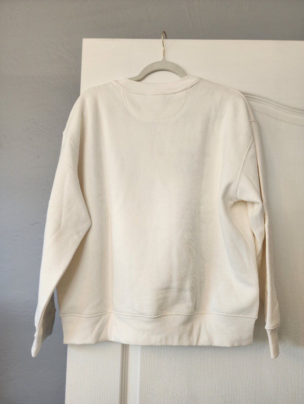 Esprit Cream Womens Sweatshirt with Multicolor Embroidered Logo Size M NWT - Picture 3 of 8
